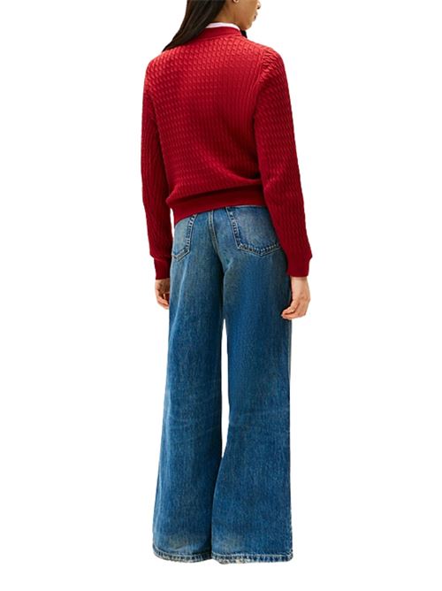 Maglioncino in cotone a trecce Tommy Hilfiger | WW0WW44993XIT